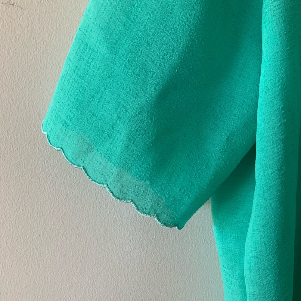 Turquoise Embroidered Blouse - Picture 5 of 8